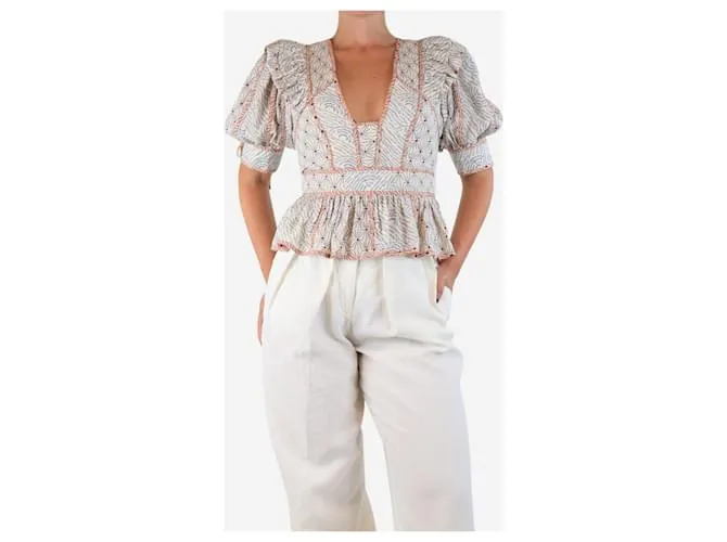 Ulla Johnson Top Nori crema - taglia UK 6 Crudo