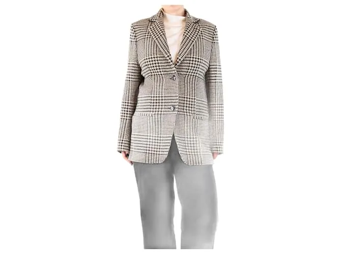 Totême Blazer a quadri in tweed neutro - taglia UK 6