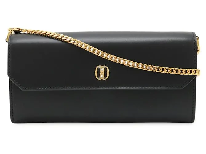 Borsa a spalla lunga Bally Emblem Chain Wallet Nero