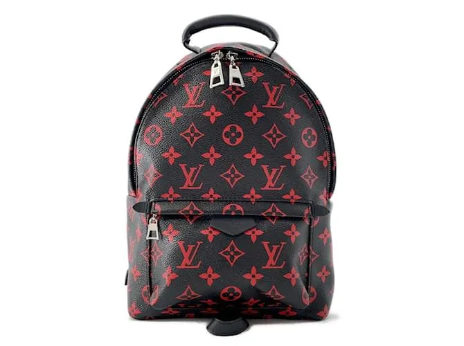 Zaino Palm Springs PM Monogram Anfleur Rouge di Louis Vuitton Nero Rosso Cachi
