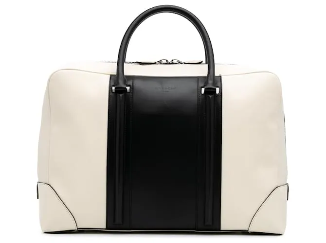 Borsa Lucrezia in pelle di vitello grana bicolore bianca Givenchy Bianco