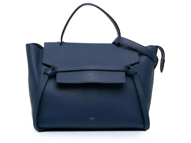 Céline Belt bag mini in pelle grana blu Celine Blu navy