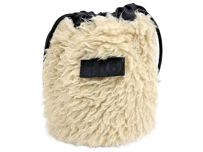 Maison Martin Margiela Borsa a secchiello in shearling Mm6 Maison Margiela Marrone