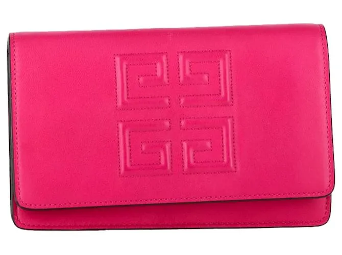 Portafoglio Emblema Givenchy in pelle di agnello rosa Marrone Rosso