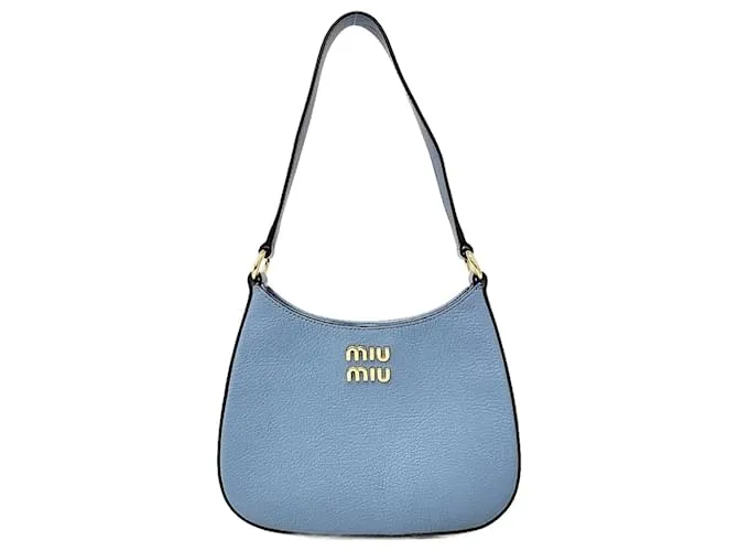 Borsa Hobo Madras Miu Miu Blu