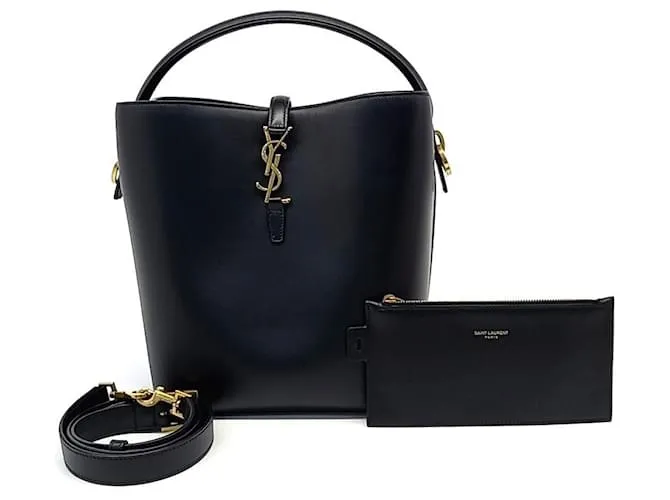 Borsa a secchiello Cassandra Le37 di Saint Laurent (742828) Nero