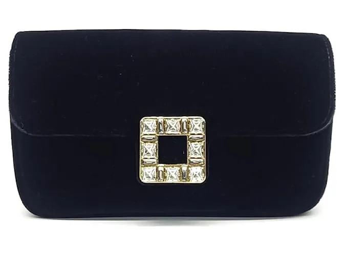 Clutch in velluto e borsa a tracolla Roger Vivier Nero