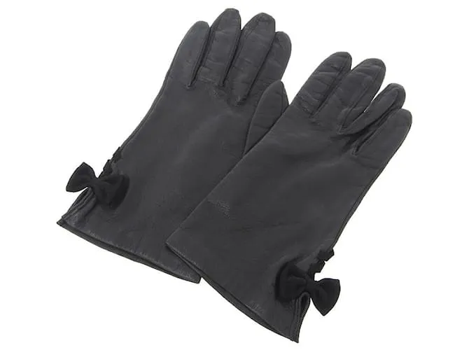 Guanti in pelle Bally neri taglia 7 Nero