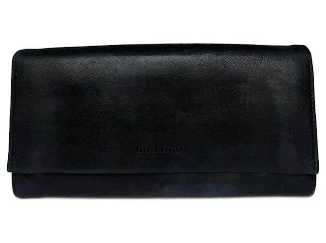 Portafoglio in pelle Miu Miu vintage nero