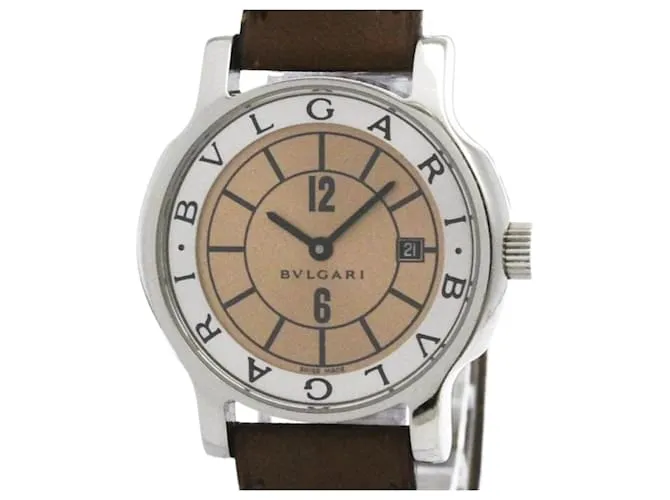 Bulgari Orologio da Donna Bvlgari Solotempo Acciaio Pelle Quarzo ST29S
