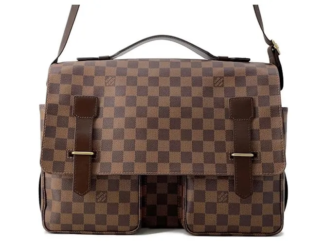 Borsa a spalla Broadway Damier Ebene Louis Vuitton Rosso