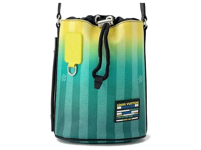 Borsa a Spalla Damier Stripe Louis Vuitton Verde Giallo