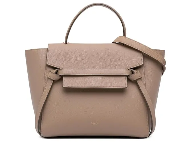 Céline Borsa a cintura in pelle di vitello micrograna Celine Brown Marrone Beige