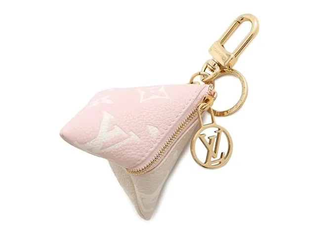Portachiavi Monogram Empreinte Louis Vuitton Rosa Beige