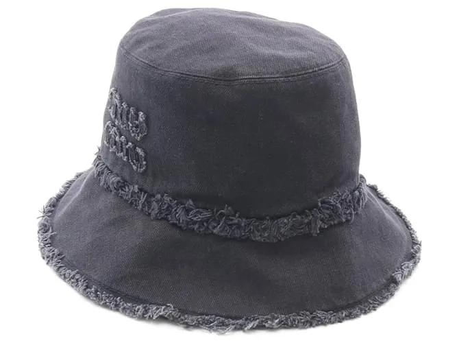 Cappello in denim con logo Sile di Miu Miu Nero