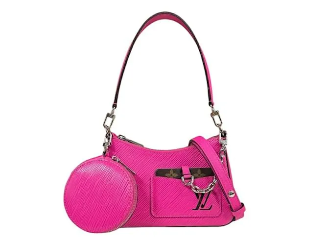 Borsa a Spalla Malelini Epi di Louis Vuitton Marrone Rosa