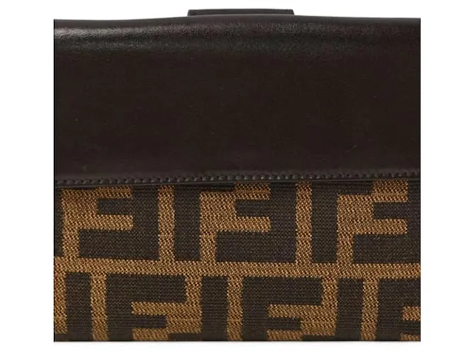 Zucca Portafoglio bi-fold Fendi in tela marrone