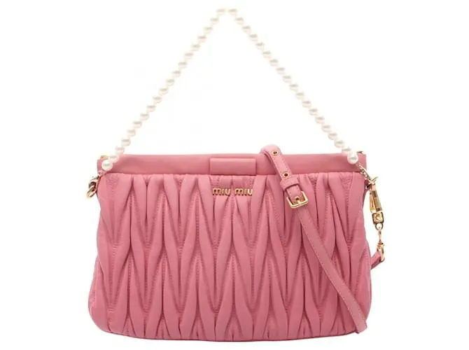 Borsa 2 in 1 in pelle MATELASSE Miu Miu Rosa