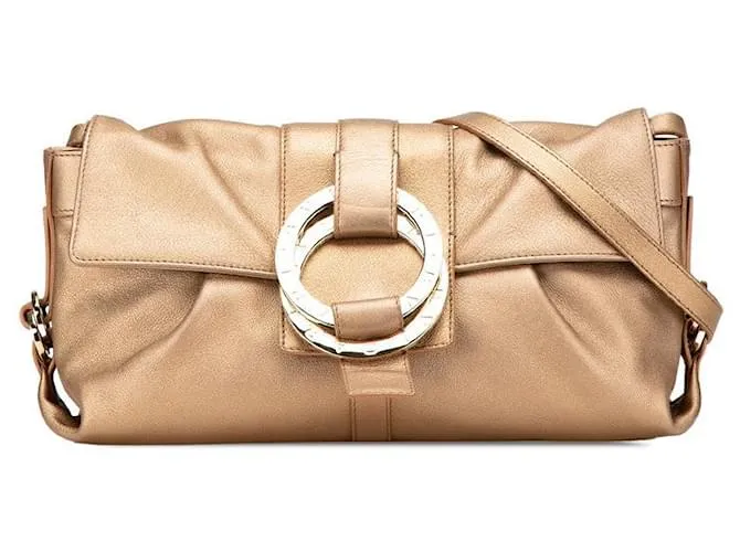 Bulgari Borsa a Spalla in Pelle Chandra di BVLGARI D'oro Metallico