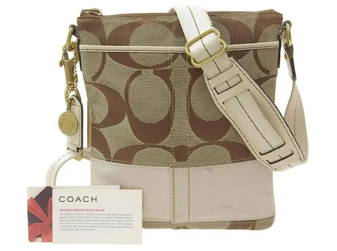 Borsa a Spalla Coach Canvas Signature 10129 Marrone
