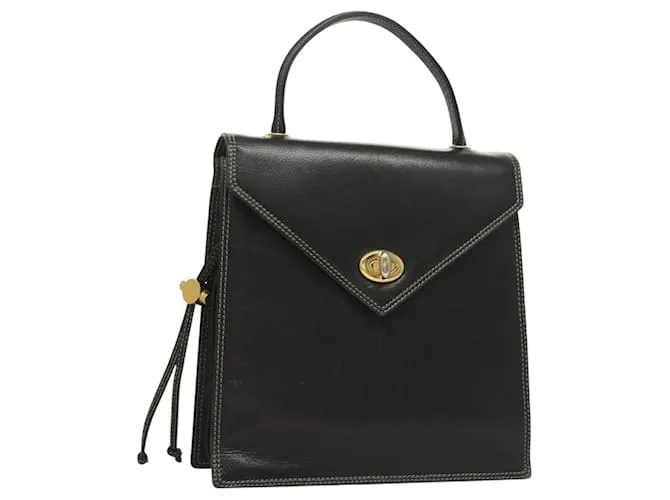 Borsa a mano BALLY in pelle nera e oro Auth ti3253 Nero D'oro