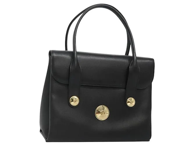 Borsa MCM in pelle nera e oro Auth BA3459 Nero D'oro