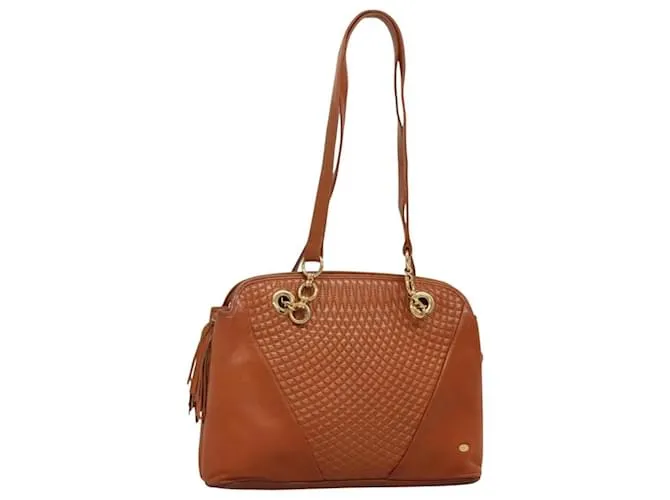 BALLY Borsa a Spalla Trapuntata in Pelle Marrone Oro Auth BA3630 D'oro