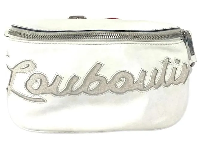 Borsa in rete con logo Marie Jane di Christian Louboutin Bianco Rosso