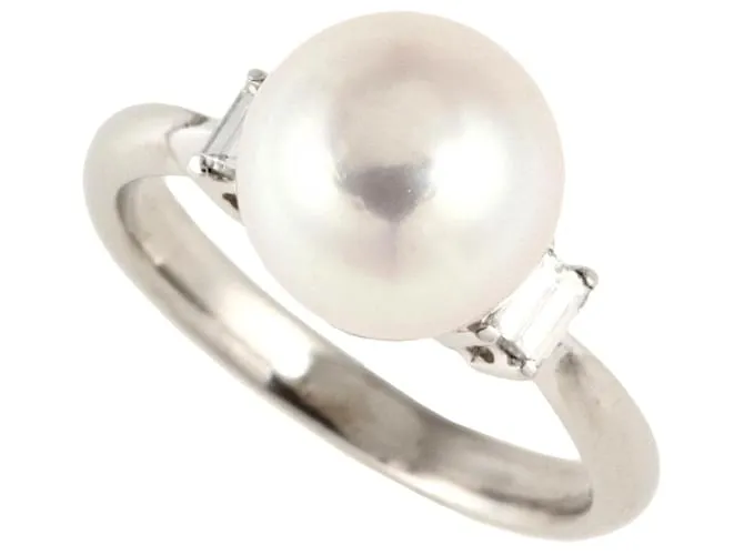 Autre Marque Anello in perla di platino PT900 10 Bianco