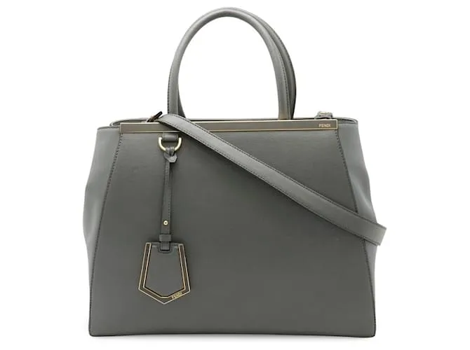 Borsa 2way in pelle 2JOURS di Fendi Grigio