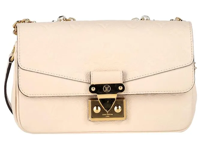 Borsa a Spalla Marceau Monogram Louis Vuitton in Pelle Empreinte Crema Bianco Crudo