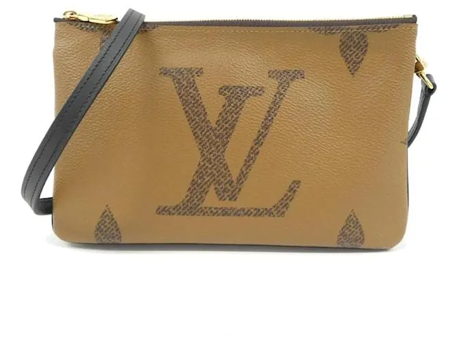 Borsa a Spalla Pochette Double Zip Monogramma Louis Vuitton Marrone