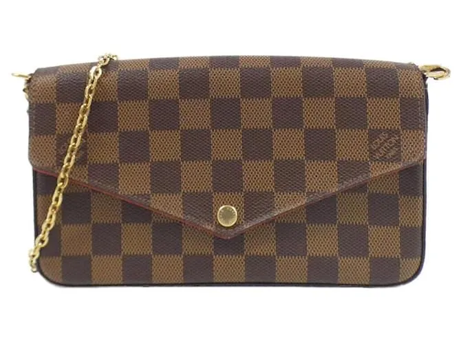 Borsa a Spalla Pochette Felicie Damier Louis Vuitton Marrone