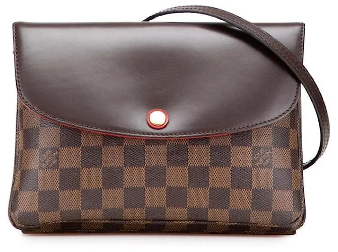 Borsa a Spalla Damier Twice di Louis Vuitton Marrone