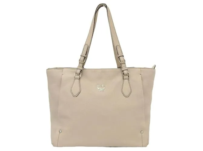 Borsa Tote in Pelle MCM E0486 Beige