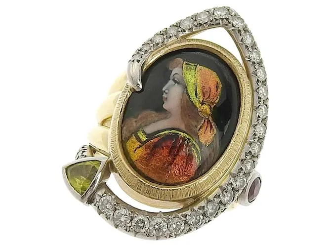 Autre Marque Anello Miniatura in Diamante MITSUO KAJI K18YG/Pt900 D'oro