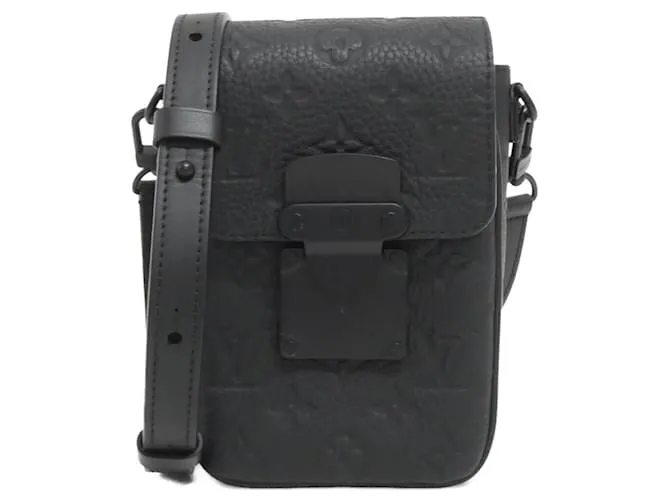 Borsa a spalla Monogram in pelle di vitello con chiusura S verticale Louis Vuitton Nero
