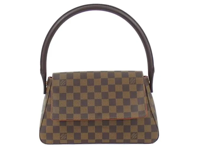 Borsa a Spalla Looping Damier Louis Vuitton Metallico Bronzo