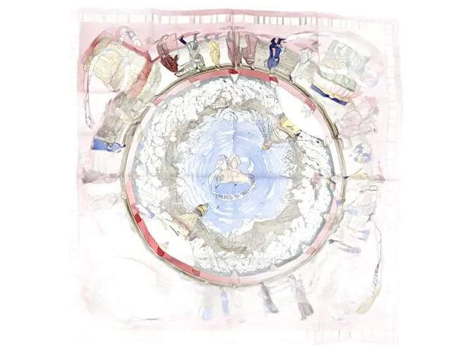 Sciarpa Hermès Muffler Quadrato 90 PREGHIERE AL VENTO Rosa Multicolore