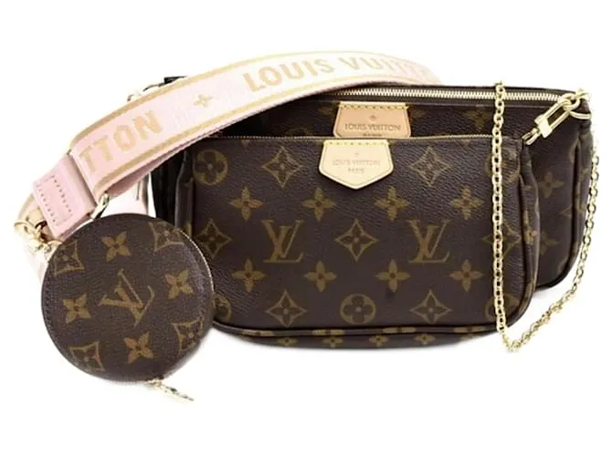 Borsa a spalla Multi Pochette Accessoires donna Louis Vuitton Rosa Monogramma