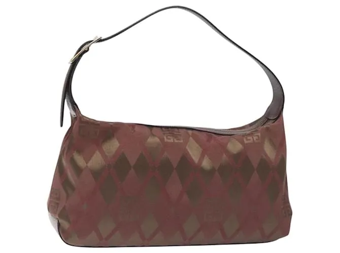 Borsa a spalla GIVENCHY in tela bordeaux oro Auth BA3790 D'oro Bordò