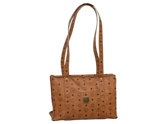 Borsa a spalla MCM Logogram Vicetos in pelle PVC marrone Auth BA3979