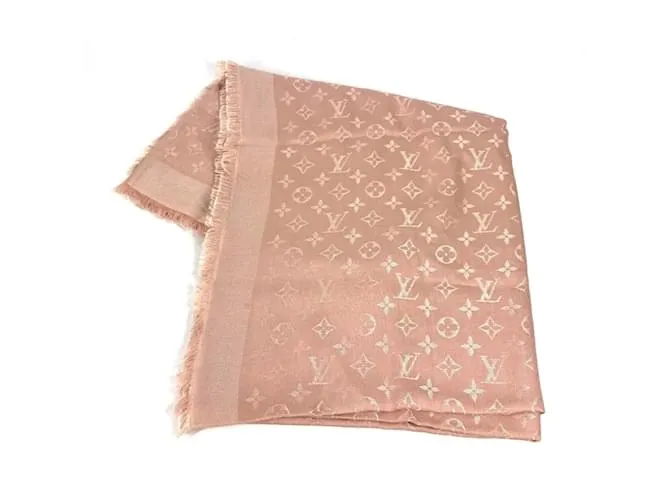 Stola in seta e lana rosa Louis Vuitton