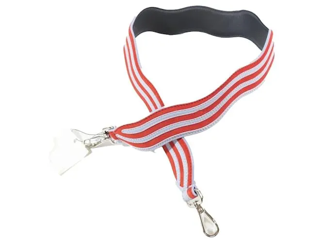 Accessorio per spalla in pelle scamosciata a righe Fendi Strap You Wave Rosso Porpora