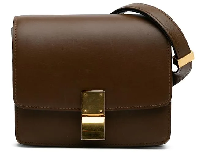 Classic Box Céline Celine Marrone Piccola Pelle di Vitello Scatola Classica