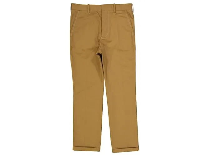 Pantaloni Slim in Cotone Marni Giallo Cammello