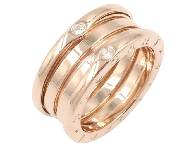 Bulgari Anello BVLGARI B-zero1 in oro 750 con diamanti, misura 12 D'oro Metallico