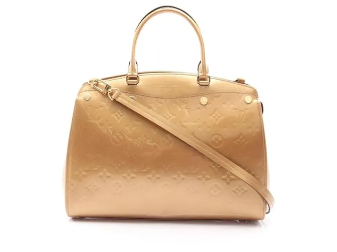 Borsa 2 in 1 Brea MM Monogram Vernis di Louis Vuitton Marrone Beige