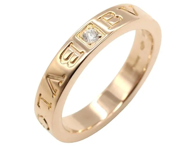 Bulgari Anello BVLGARI B-zero1 in oro 750 con diamanti, misura 13.5 D'oro Metallico