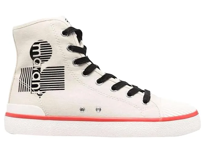 Sneakers in tela con logo Isabel Marant Marrone Beige